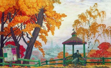  Kustodiev Lienzo - otoño de 1915 Boris Mikhailovich Kustodiev